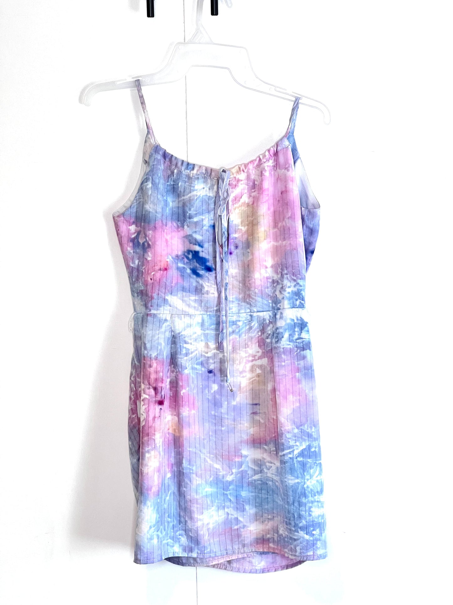 Reimagined peacock wrap dress ice dyed- medium