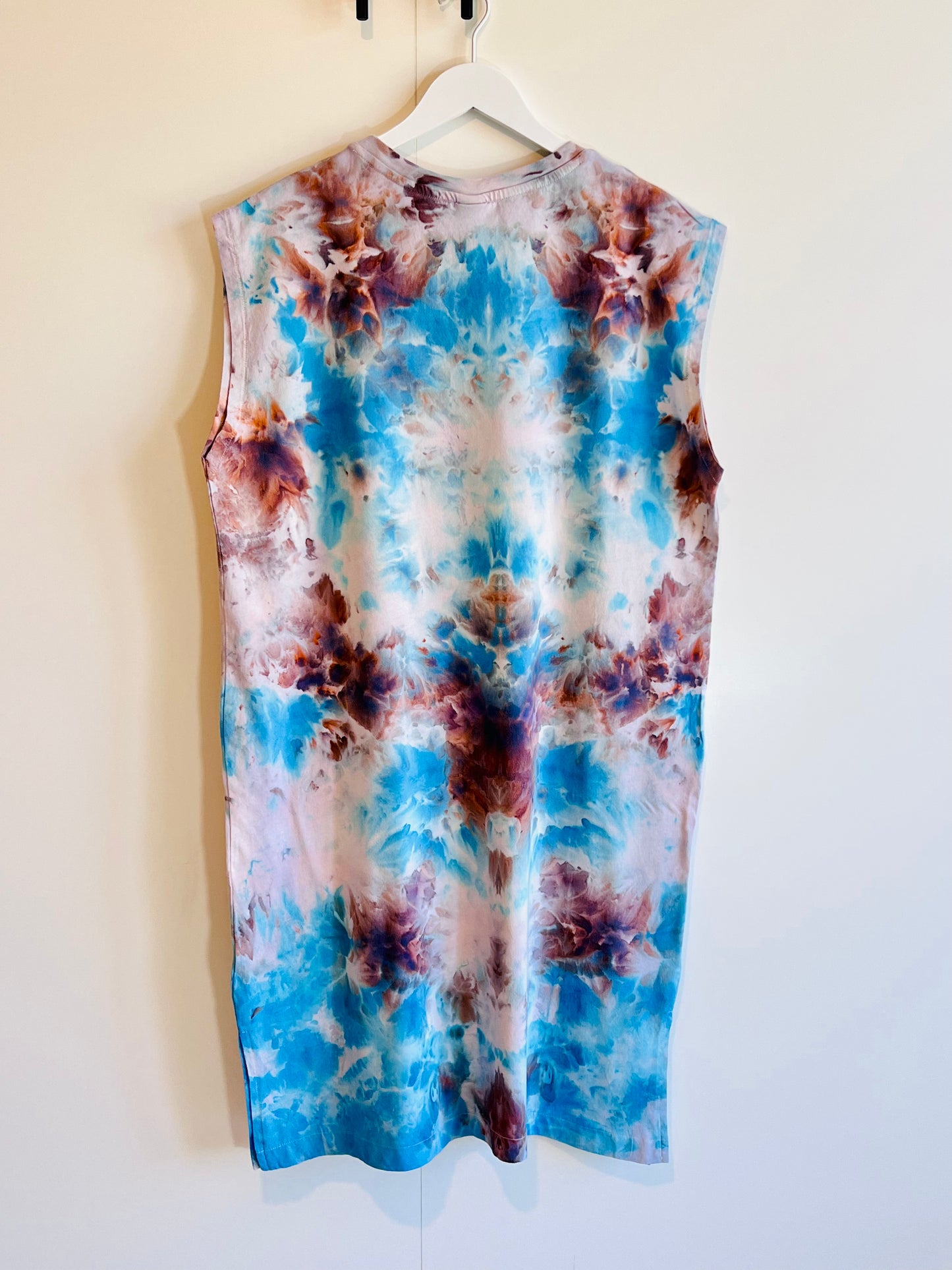 Rust and blue ice dyed dress-X- Large