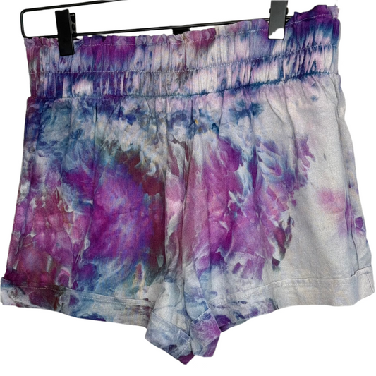 Purple ice dye rayon shorts-Large