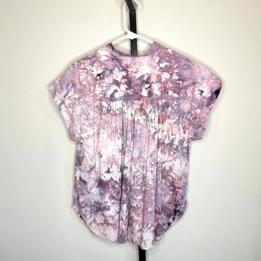 Pink/lilac ice dyed blouse- medium