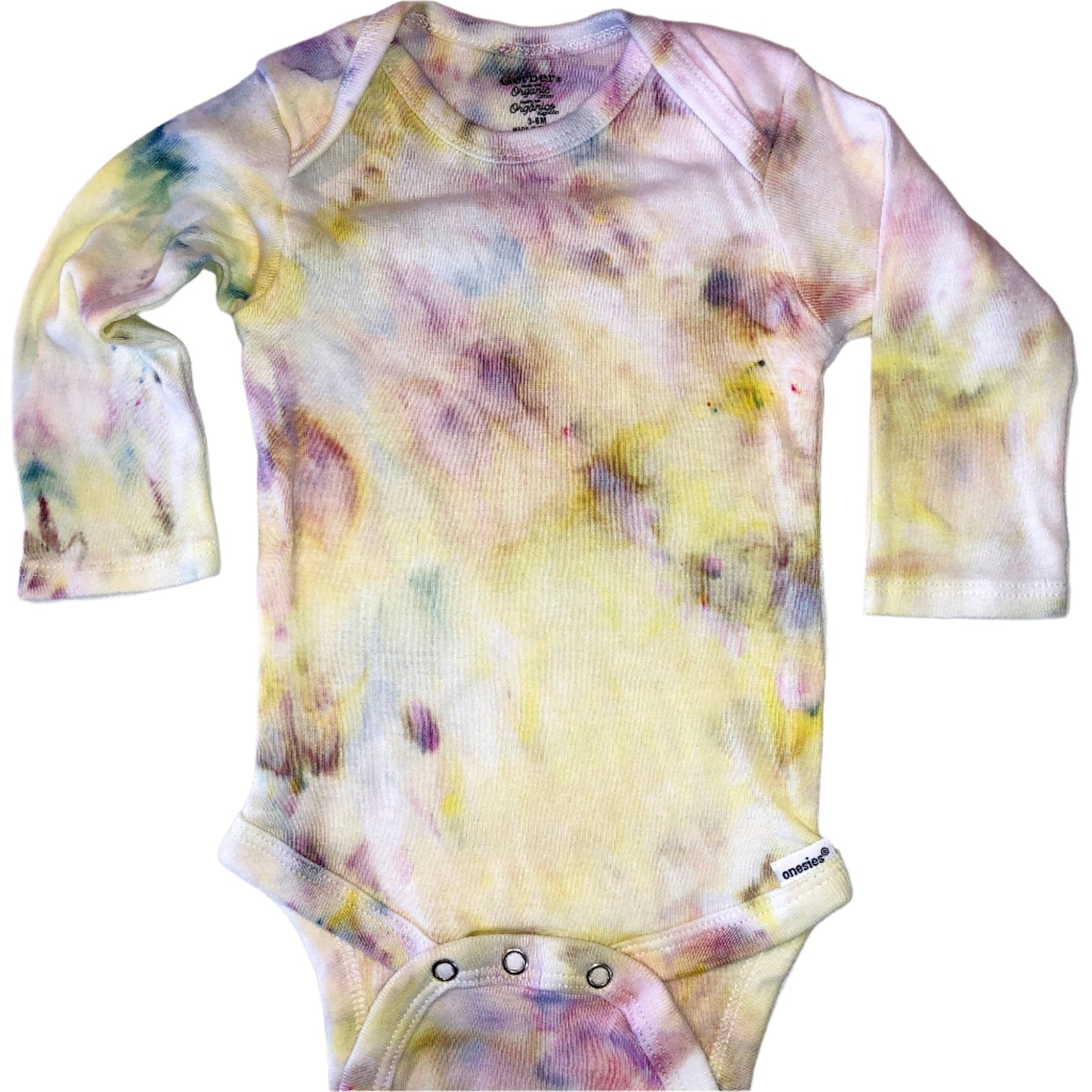 Yellow and purple organic cotton onesie-24 months