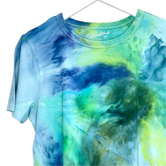 Tranquil Tide abstract ice dye t-shirt-Small