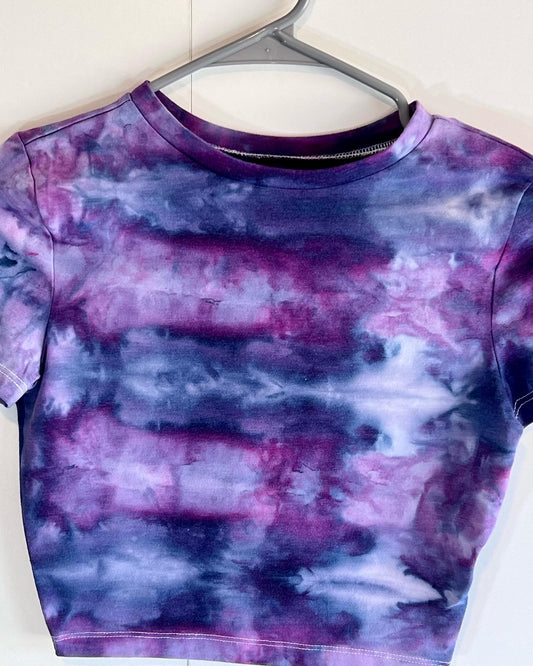 Tcu purple ice dyed crop top- x-small