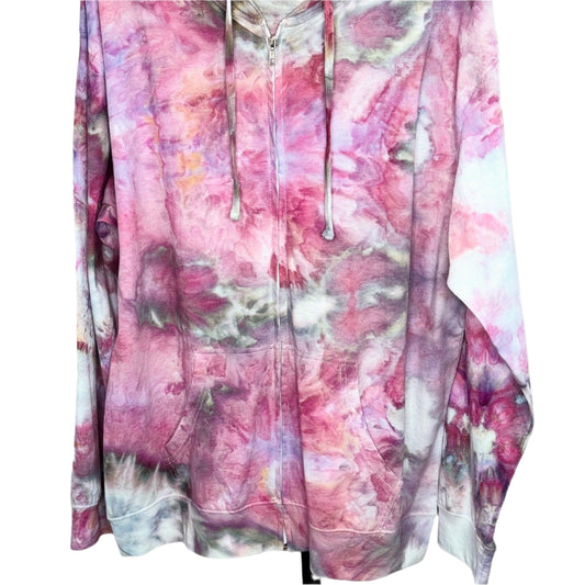 Black Cherry ice dyed unisex hoodie. XXXL