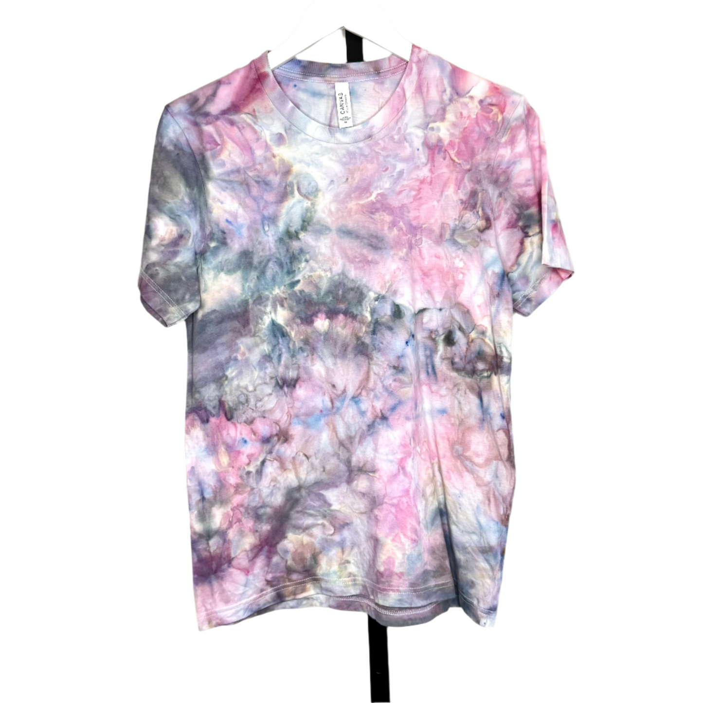 Pink and gray ice dye t-shirt-Medium