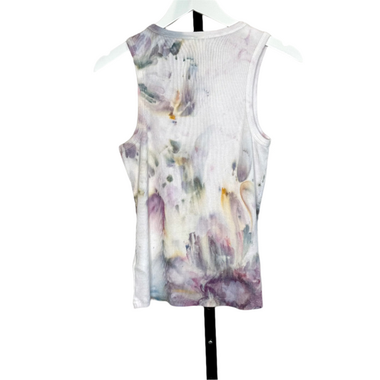 Smokey bloom ice dyed ribbed tank top- medium