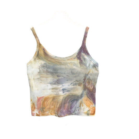 Cosmic Chaos abstract ice dyed ribbed tank top- XL