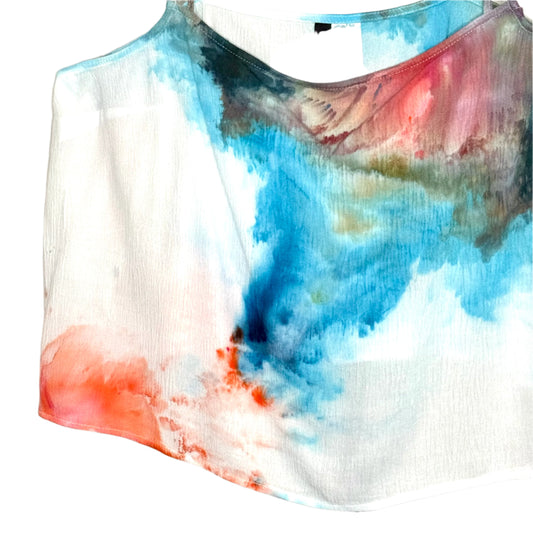 Monet inspired ice dyed strapy crop top-medium- rayon
