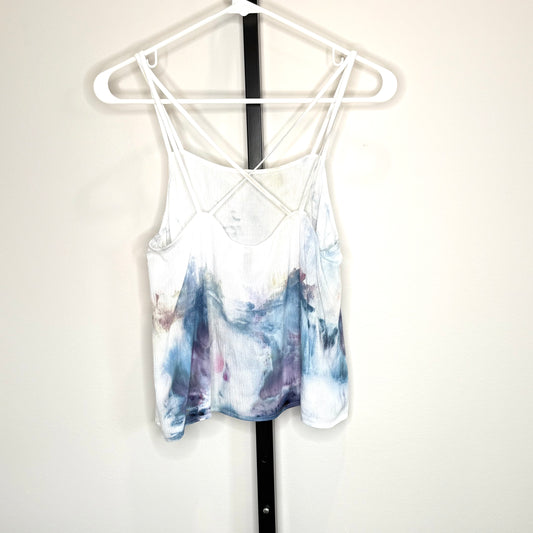 Cotton candy skies inspired ice dyed crop top-small- rayon