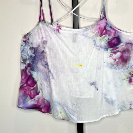 Moody purple ice dyed crop top-large- rayon