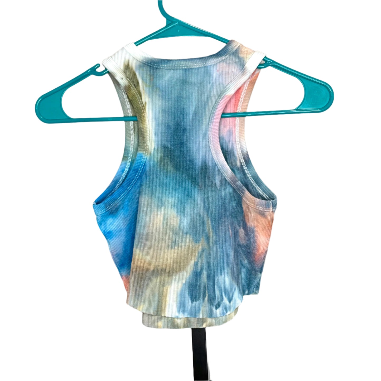 Monet inspired tie dyed cropped racerback tank top Xs