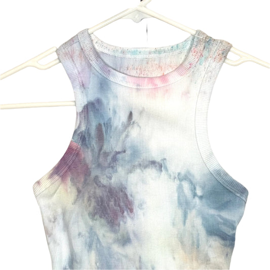 Cotton candy Skies ice tie dyed cropped tank top Xs