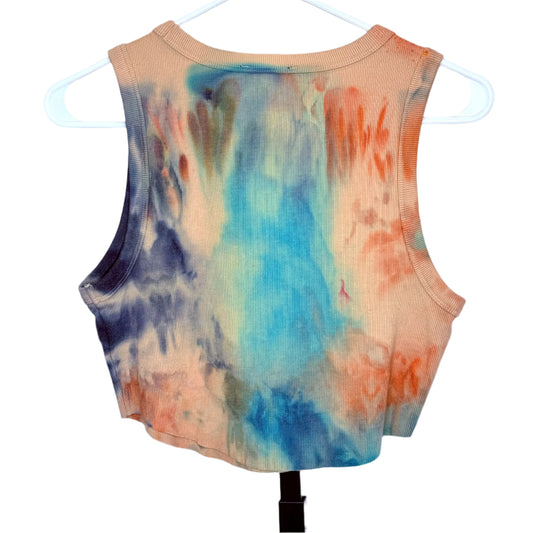 Monet inspired ice dyed ribbed tank top-large