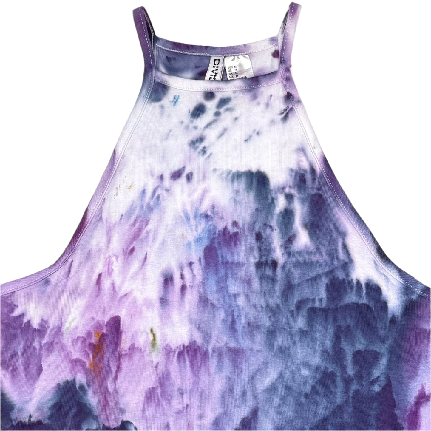 Moody purple ice dyed high neck crop top- Medium
