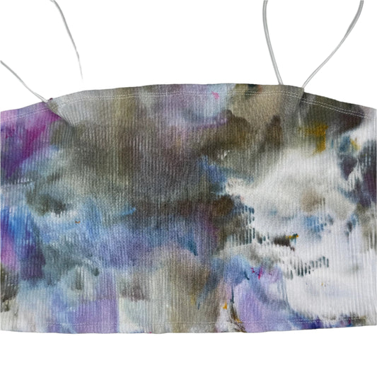 Storm bloom ice dyed cropped tank top Large