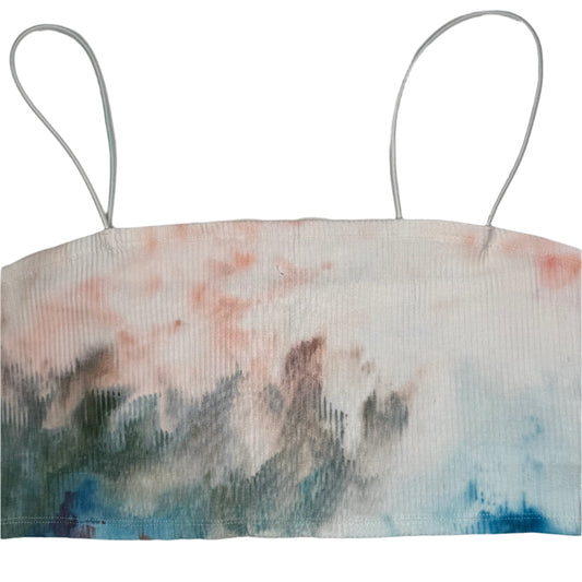 Monet inspired ice dyed cropped tank top Medium