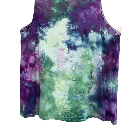 Tie dye tank top- blue/ green/purple