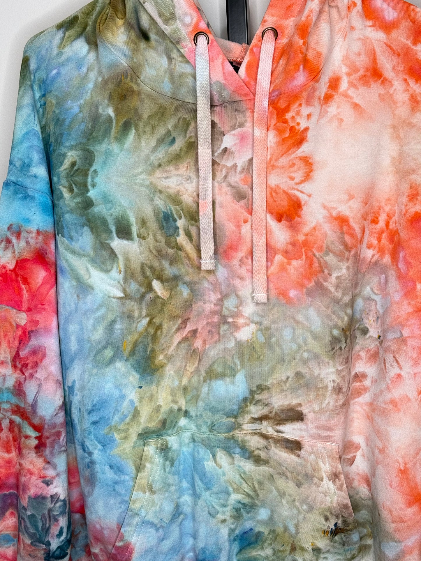 Monet inspired ice dyed buffalo hoodie Large
