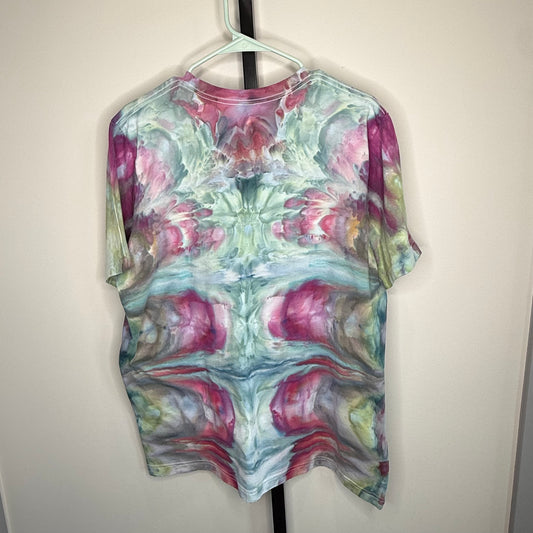 Arctic wildflower abstract ice dyed t-shirt- unisex X-Large