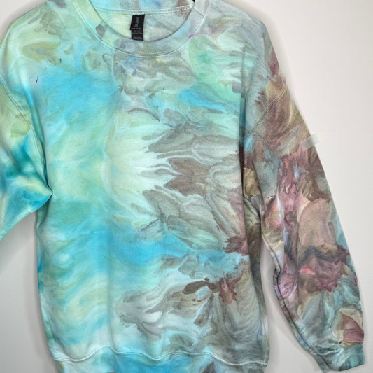 Ocean mist ice dyed sweatshirt- tie dyed Unisex Medium