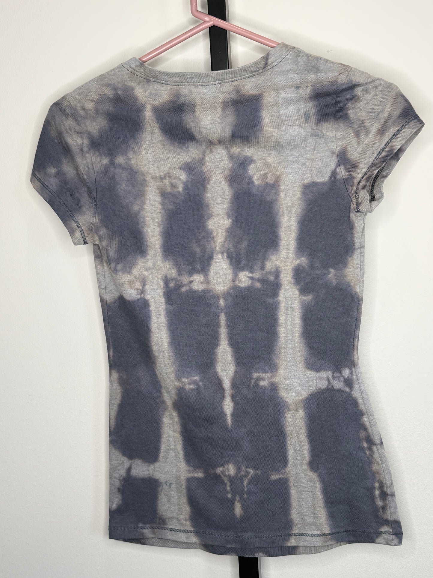 Gray Shibori reverse dye t-shirt-Small