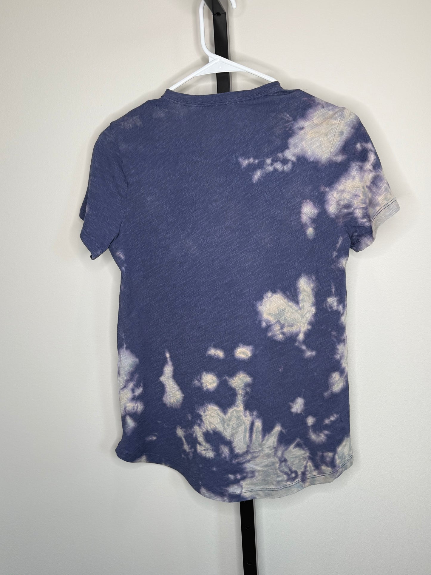 Purple and gray Shibori reverse dye t-shirt-Small