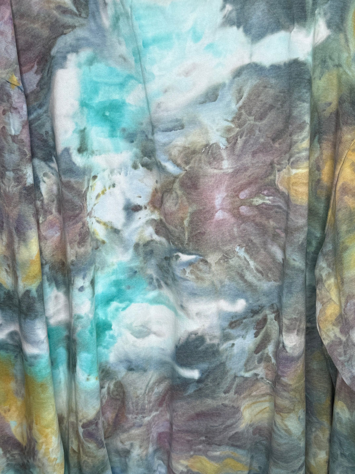 Reimagined Peacock ice dyed unisex sweatshirt. 2XL