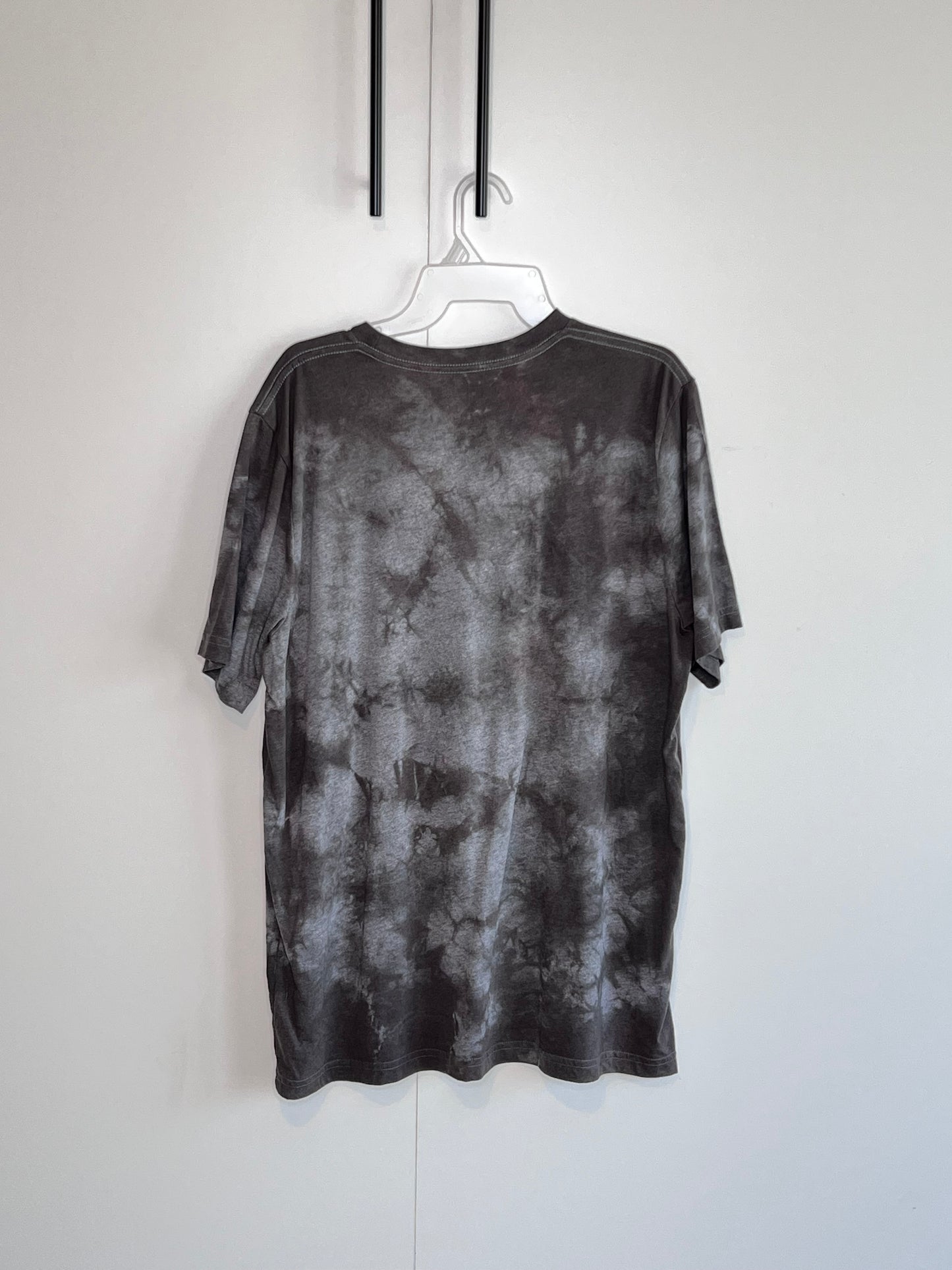Black and charcoal ice dyed unisex t-shirt- X-Large unisex