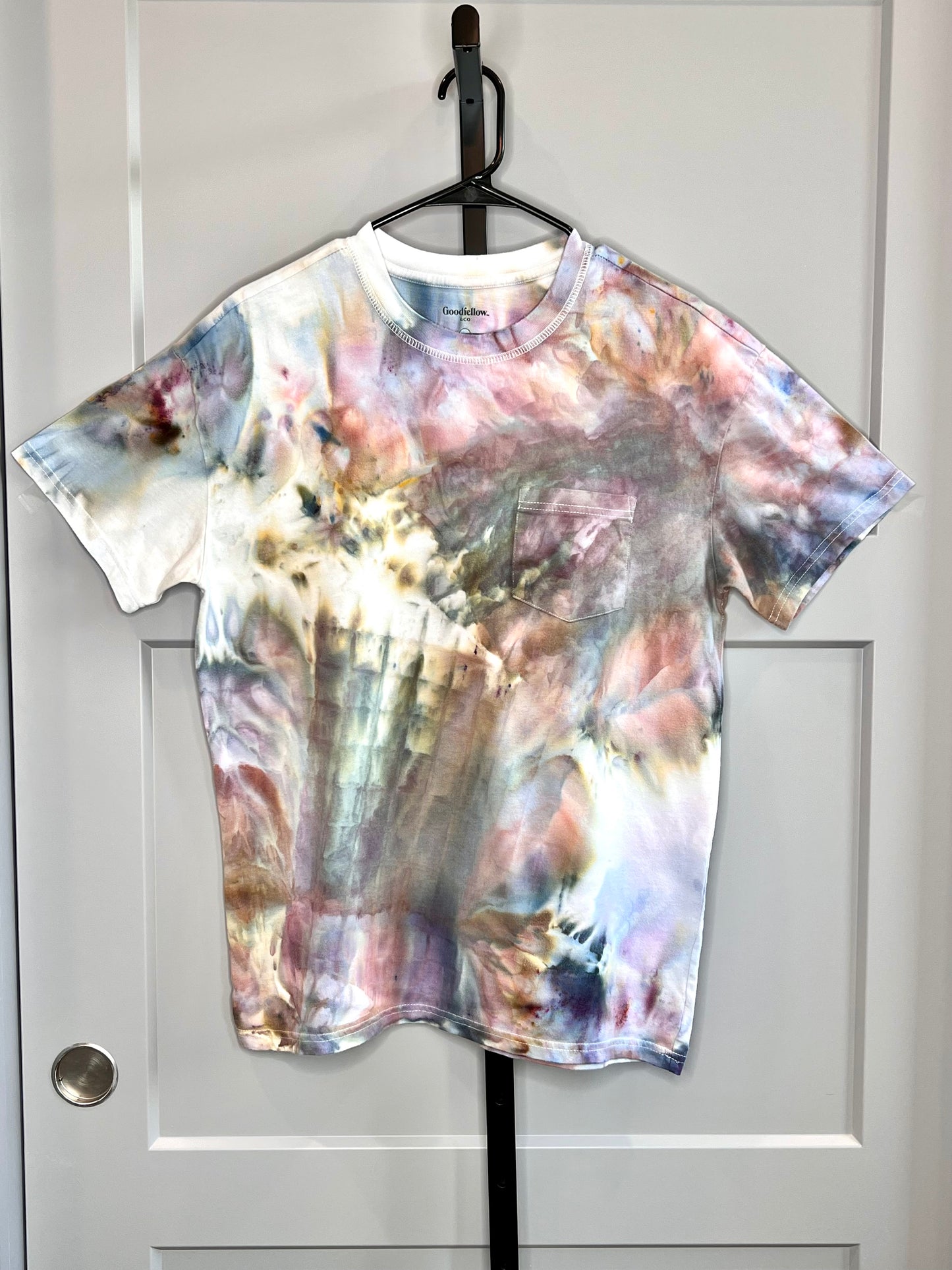Camel storm abstract ice dyed t-shirt- unisex medium