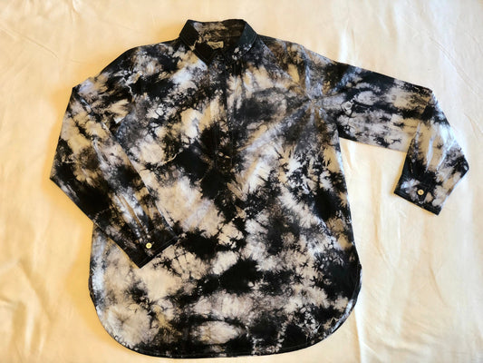 Stunning black and white tie dye pullover high low tunic-Small