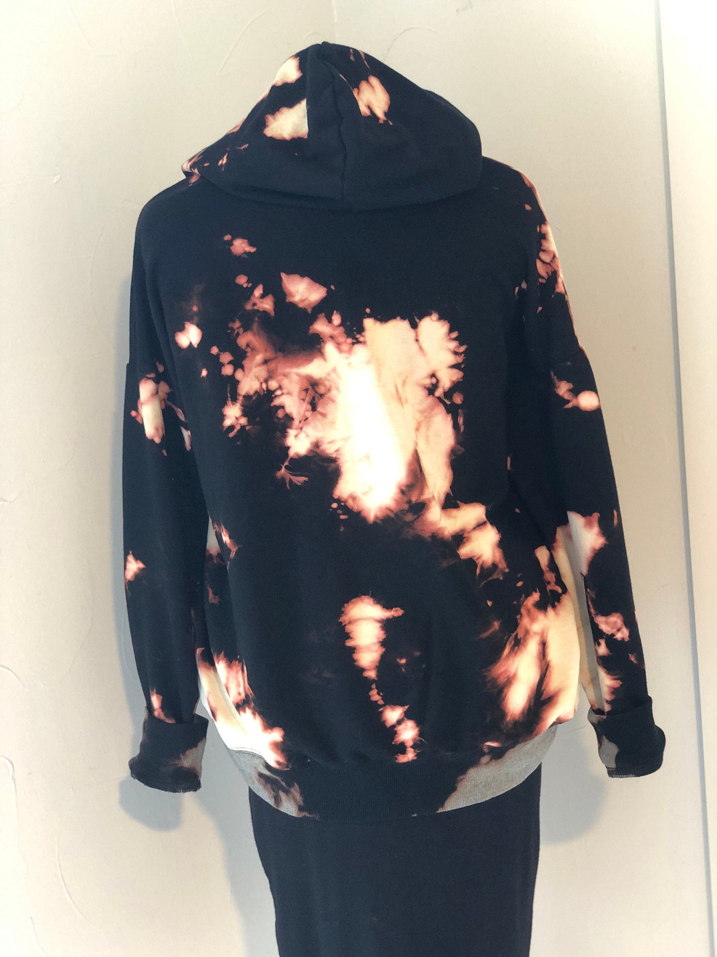 Black reverse tie dye uber soft Women's sweatshirt hoodie
