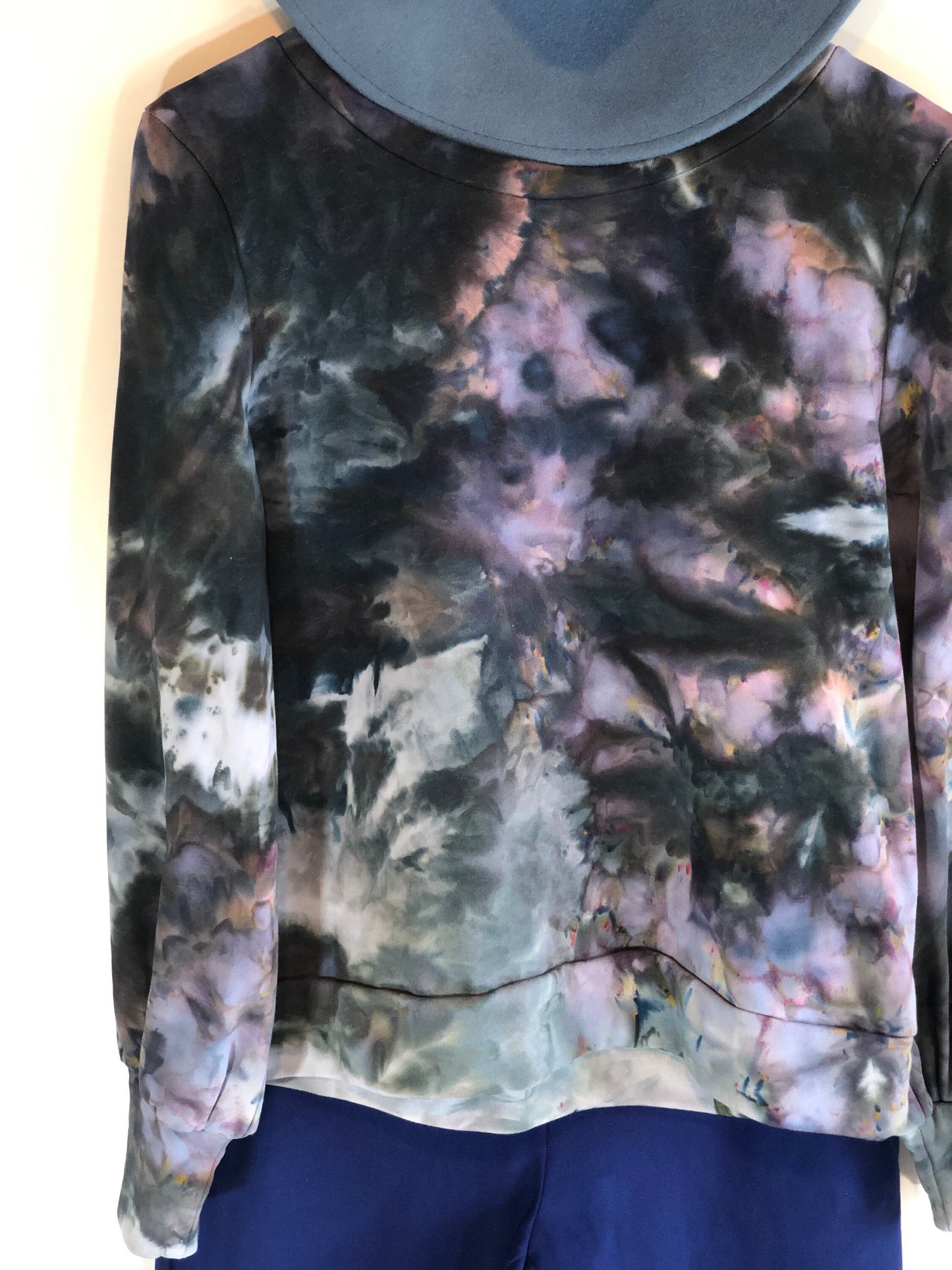 ice dyed sweatshirt bell sleeve- astral