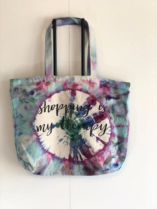 Shibori Rainbow shopping bag