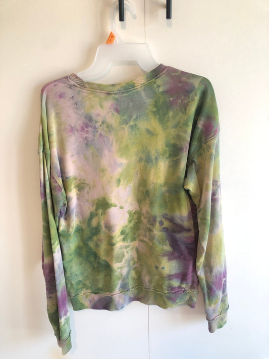Tie dye sweatshirt- pink/bright green/purple