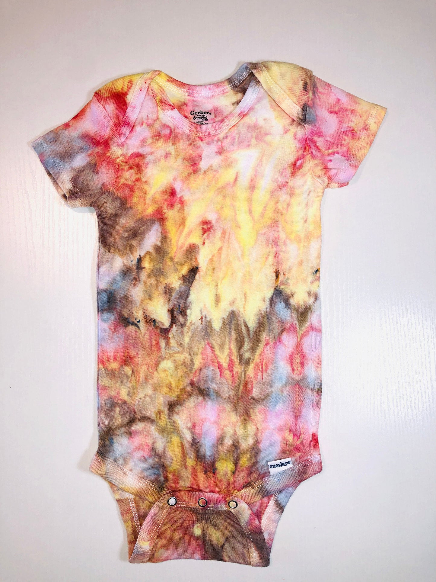 Organic onesies- fire walk with me- ice dyed