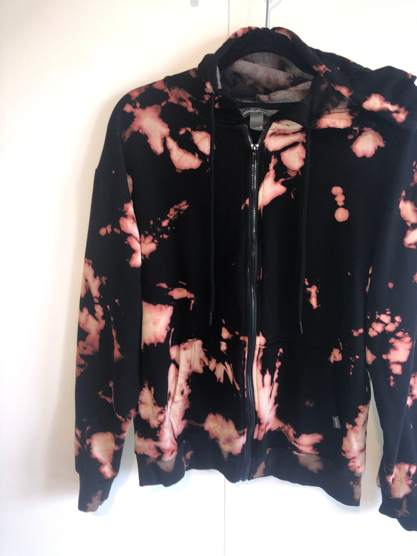 Reverse tie dyed zip up hoodie -UNISEX
