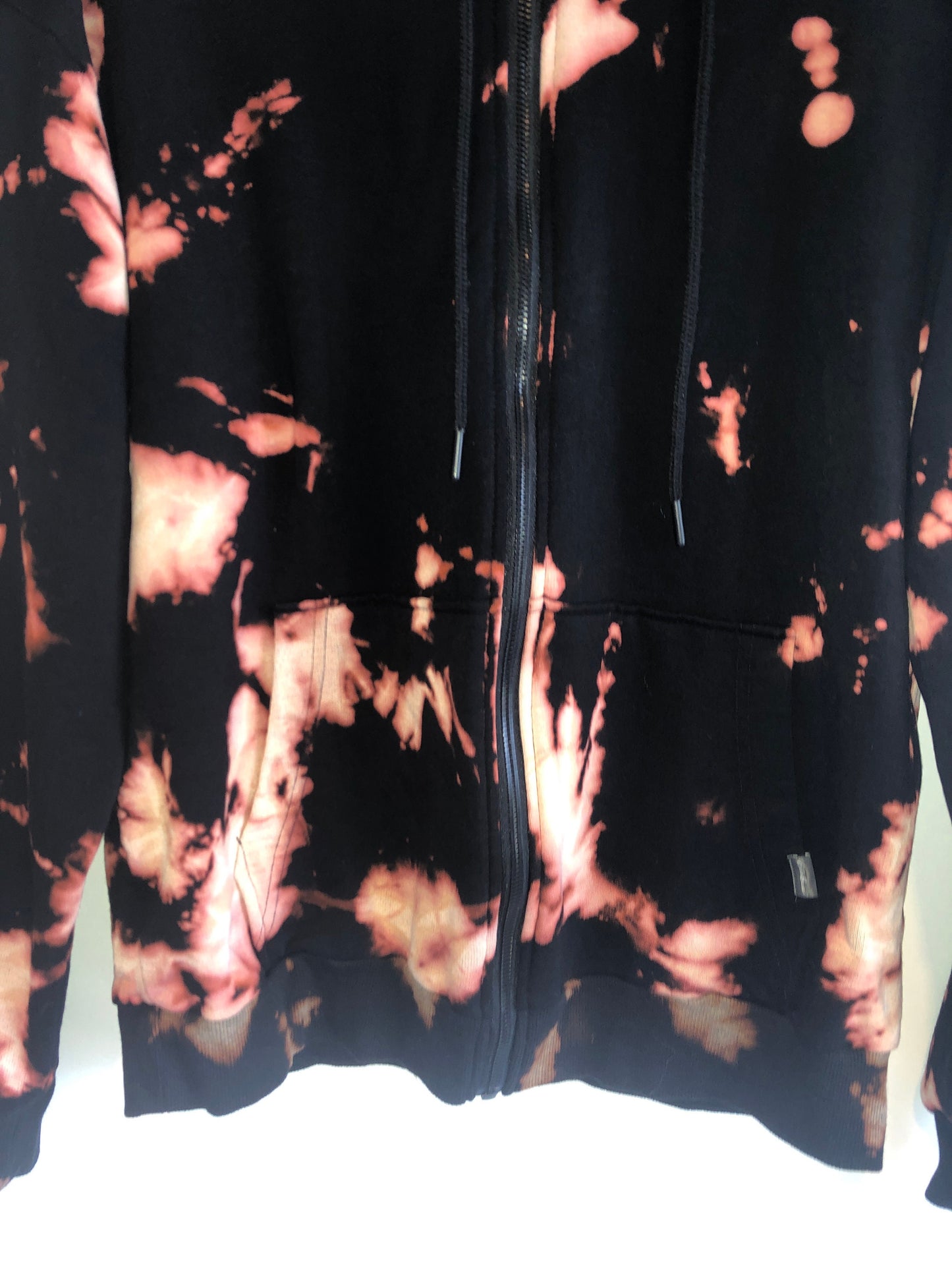 Reverse tie dyed zip up hoodie -UNISEX