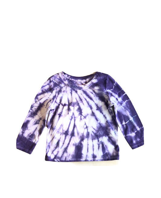 Tcu purple tie dyed spiral long sleeve t-shirt- kids