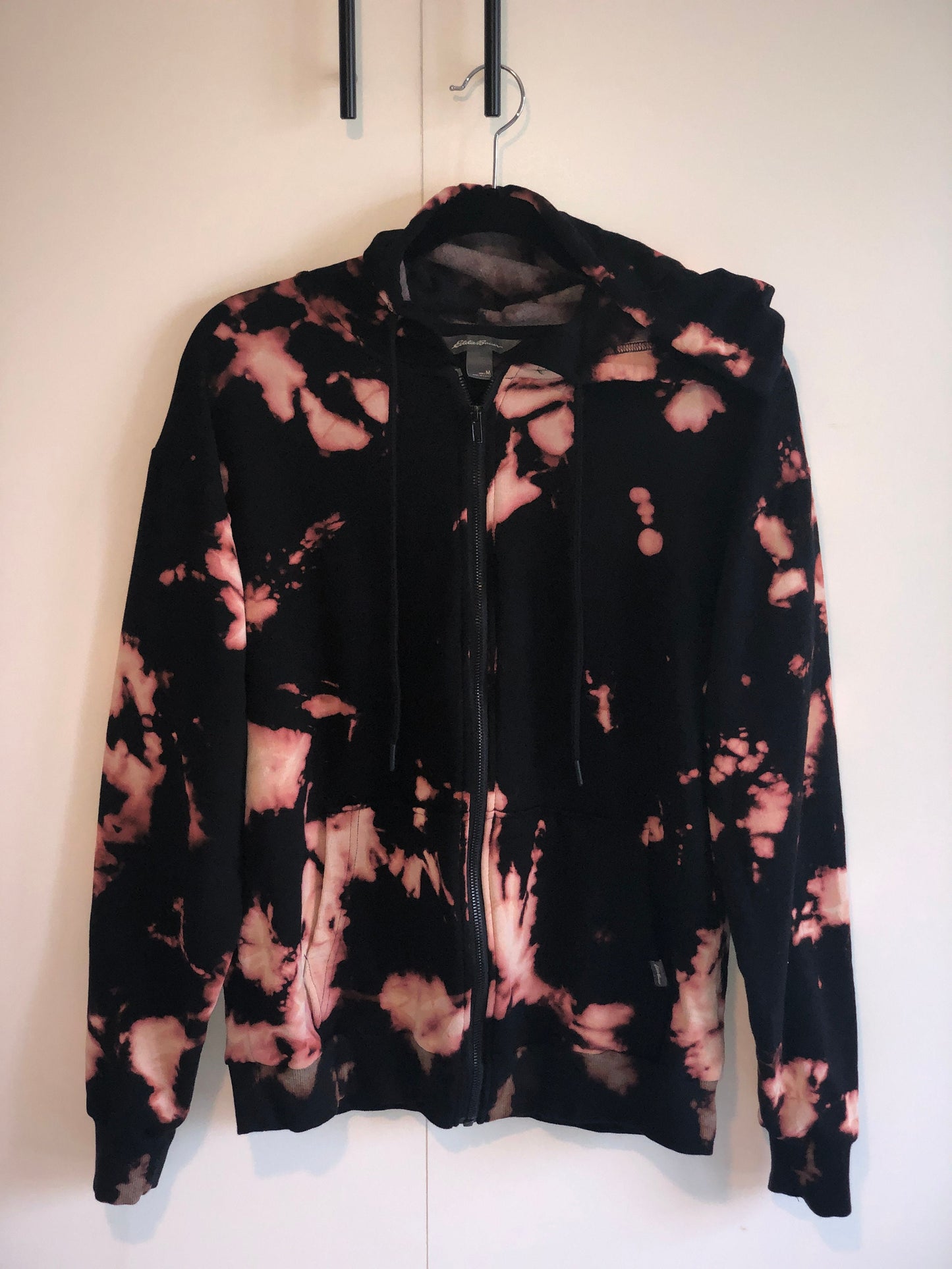 Reverse tie dyed zip up hoodie -UNISEX