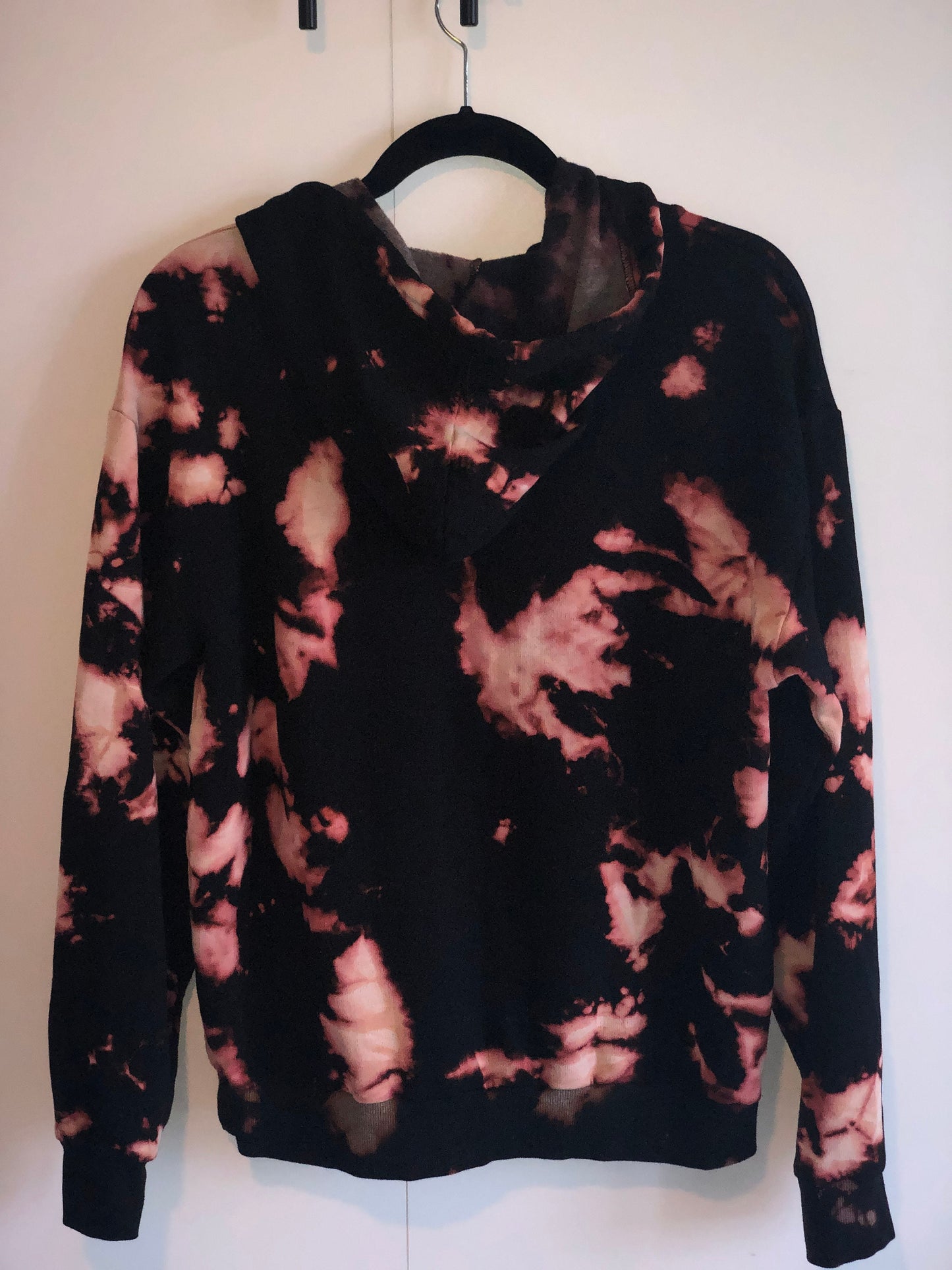 Reverse tie dyed zip up hoodie -UNISEX