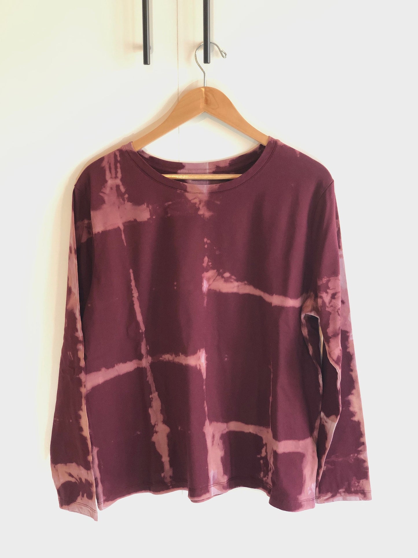 Christmas wine reverse dyed long sleeve t-shirt.