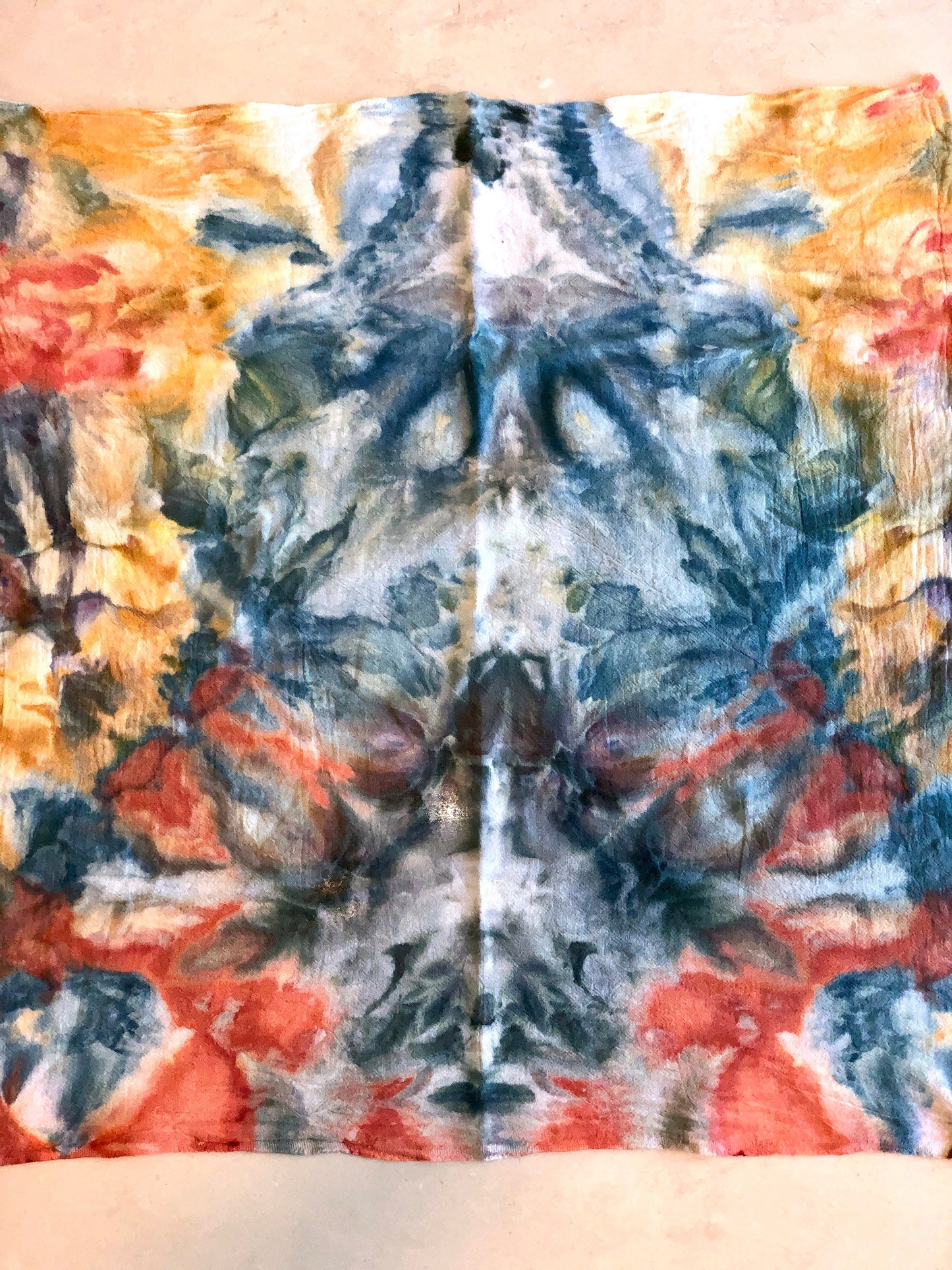 Teal/purple/orange tie dye t-shirt/long or short sleeve