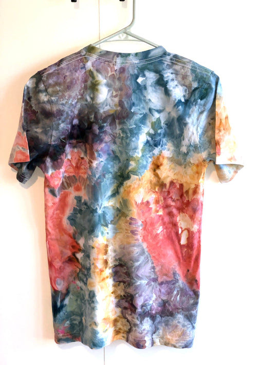 Teal/purple/orange tie dye t-shirt/long or short sleeve