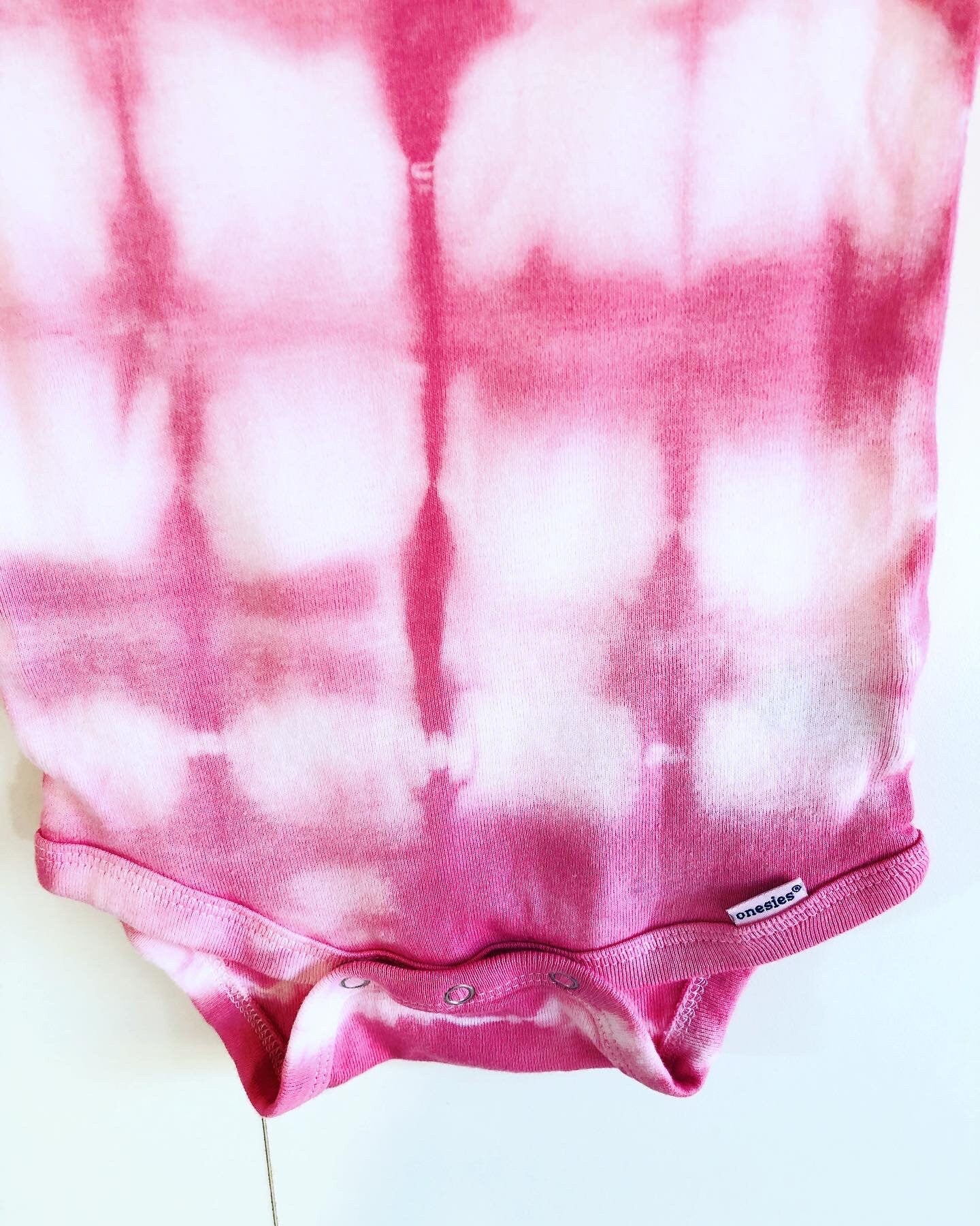 Organic Pink shibori onesies Long/short sleeves