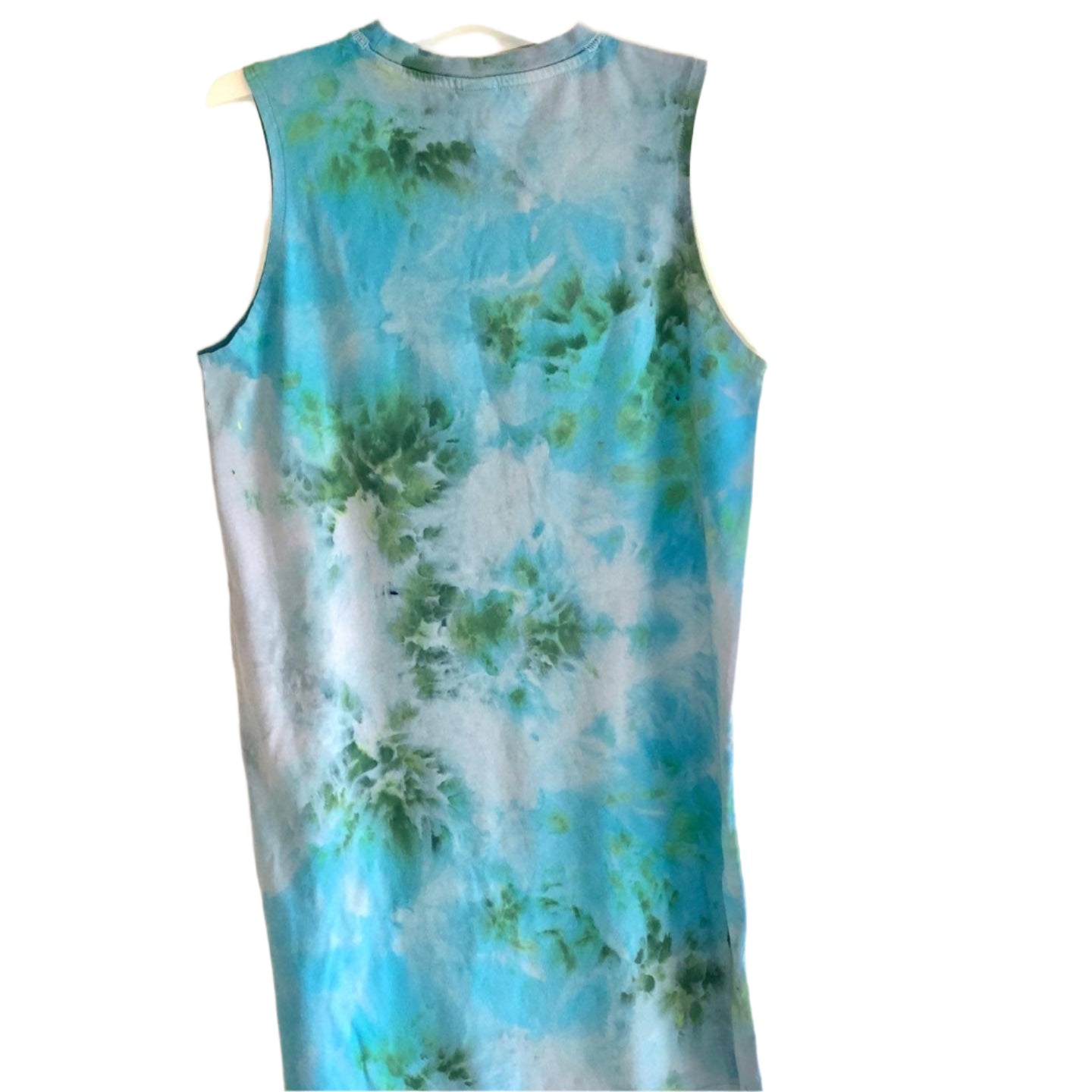 Blue/ green cotton summer dress or cover up- runs large small