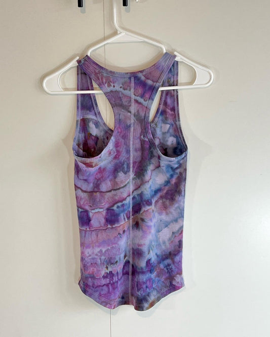 Purple geode racerback tank top hand dyed
