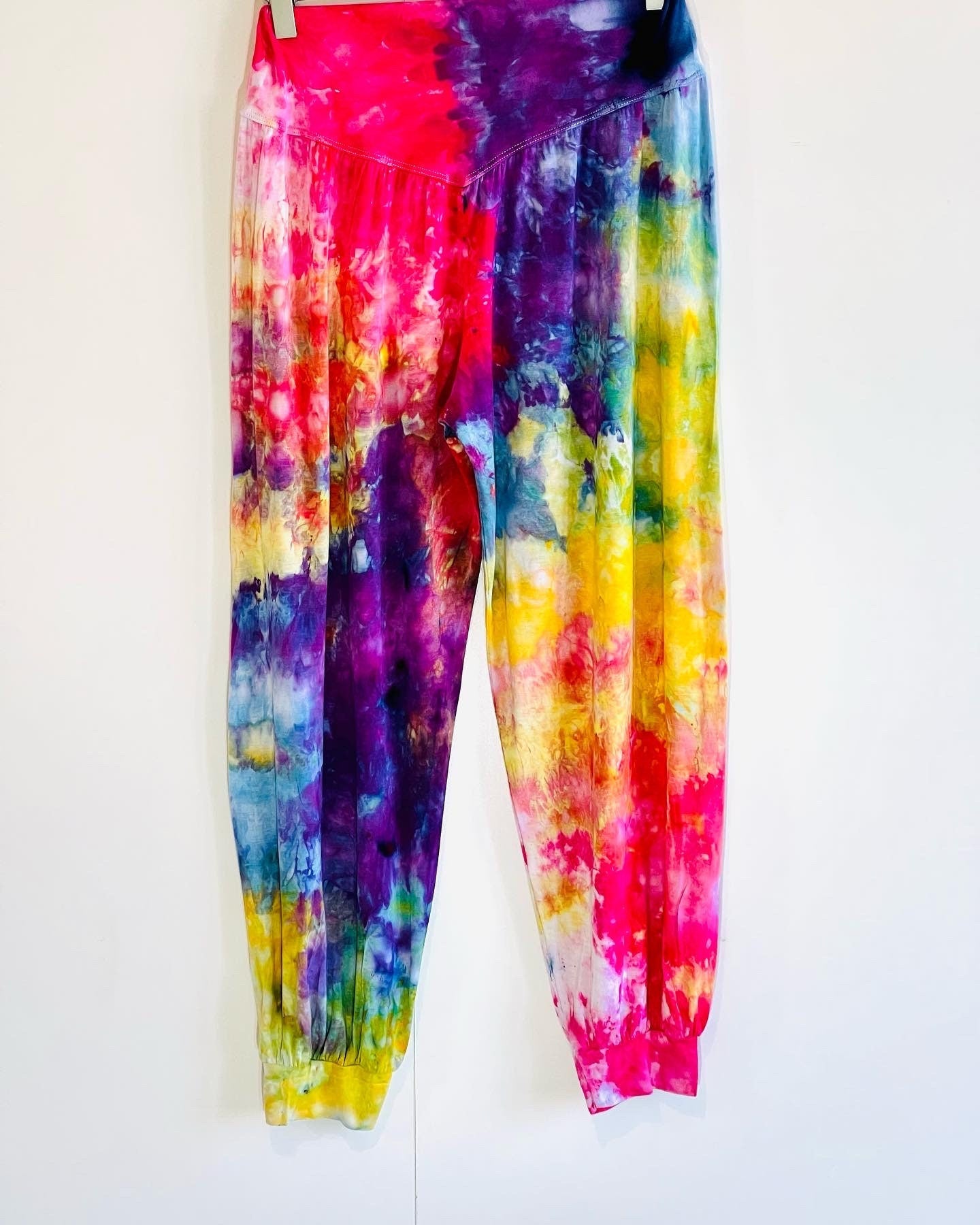 Pride Rainbow harem pants- ice dyed