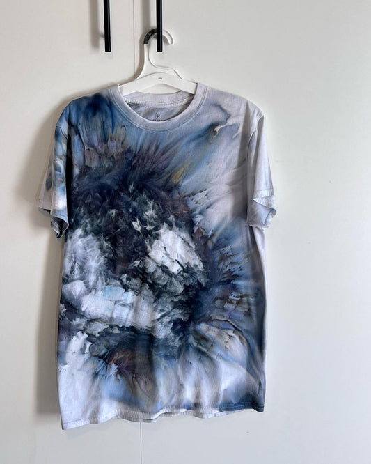 Astral abstract ice dyed t-shirt. Medium unisex