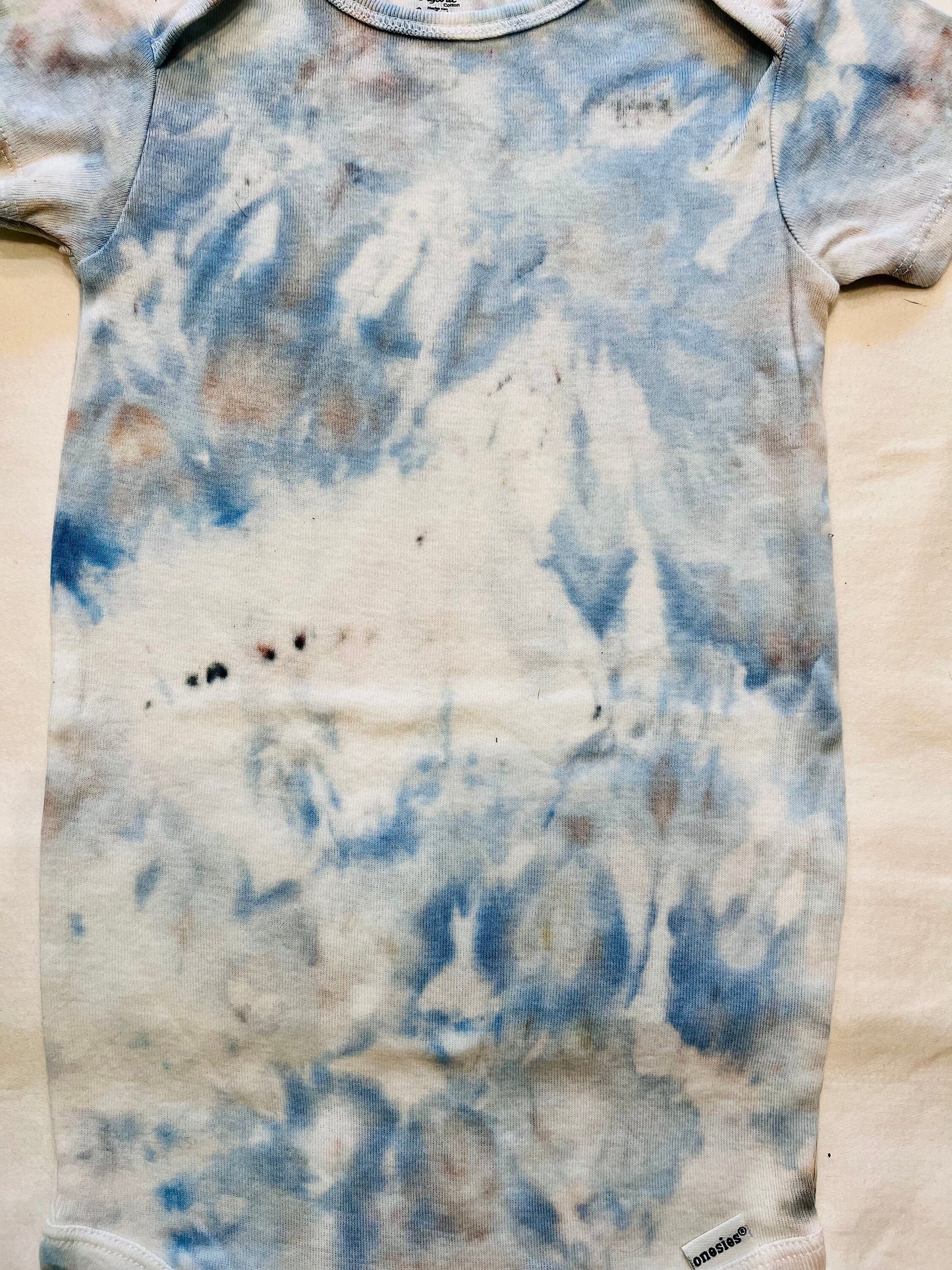 Blue gray organic ice dyed onesie-Baby 24 months