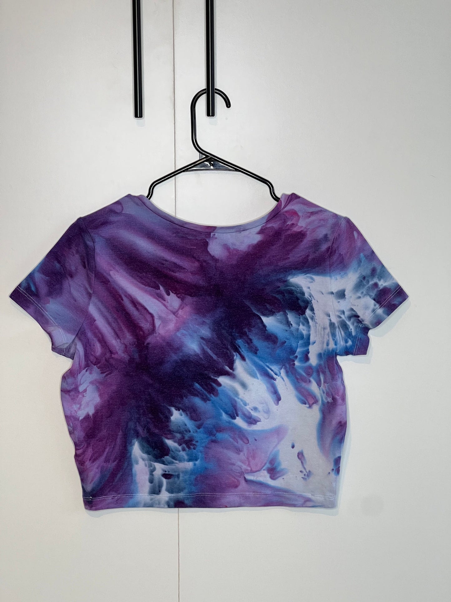 Tcu purple ice dyed crop top- x-large